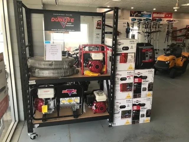 Dunlite and Honda generators on display in our Bowen store