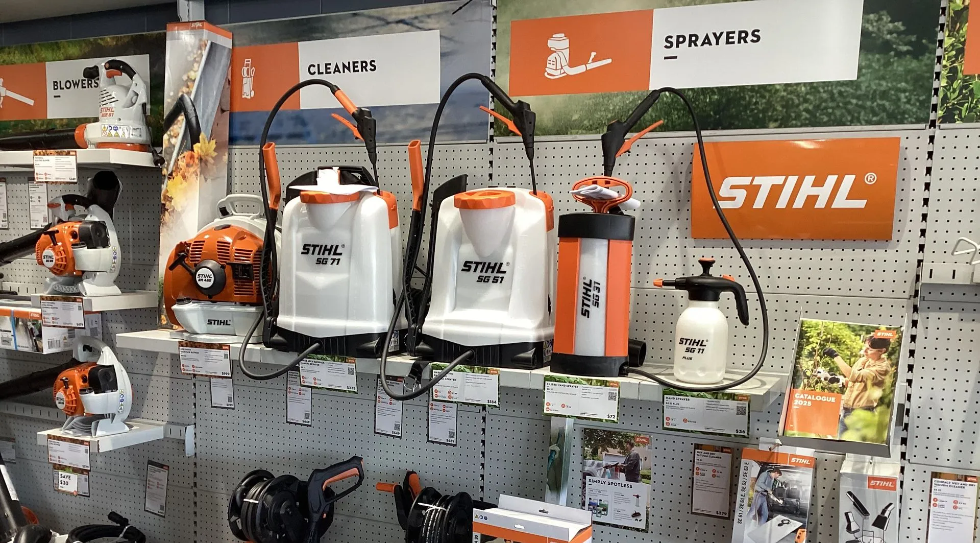 STIHL pressure washers and sprayers on display in our Bowen store