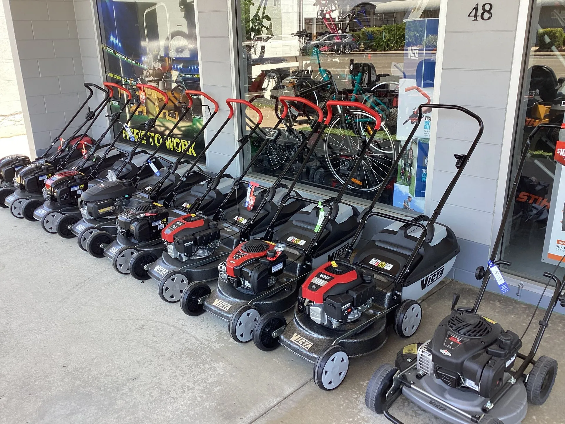 Lawn mowers for sale in store in Bowen